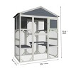 LAOTIES 71" Large Outdoor Wooden Catio,Weatherproof Cat Enclosure with 3 Platforms And 2 Cozy Houses for Multiple Cats - 4 of 4