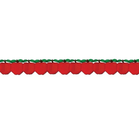 Beistle 7 1/2" x 12' Tissue Apple Garland Red/Green 3/Pack 55541 - image 1 of 1