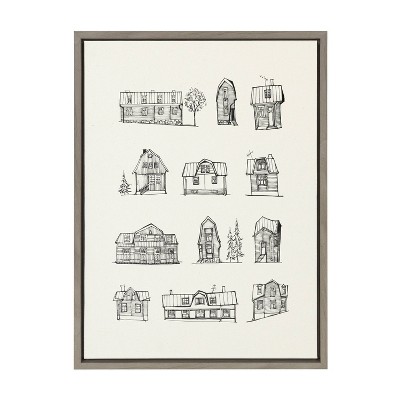 18" x 24" Sylvie Helsinki Framed Canvas by Viola Kreczmer Gray - Kate & Laurel All Things Decor