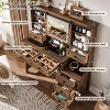 SinCiDo 48" Farmhouse Makeup Vanity Desk w/ Sliding High Definition Mirrors, Charging Station, LED Lights, 7 Drawers & Shelves, Bedroom Vanity Desk - 2 of 4