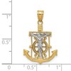 Black Bow Jewelry 14k Two Tone Gold Diamond-cut Mariner's Crucifix Cross Pendant - 4 of 4