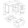 Vynxaria Modern L-Shaped Corner Computer Desk White Laminate Grey Metal, Reversible Setup with Storage Drawers for Home Office - 3 of 4