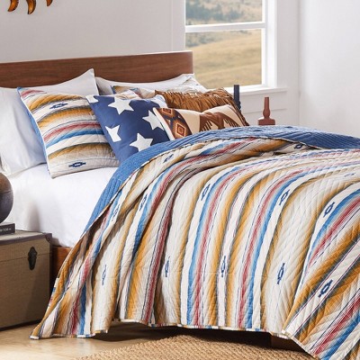 King Sapphire Blue Reversible Microfiber Quilt Set