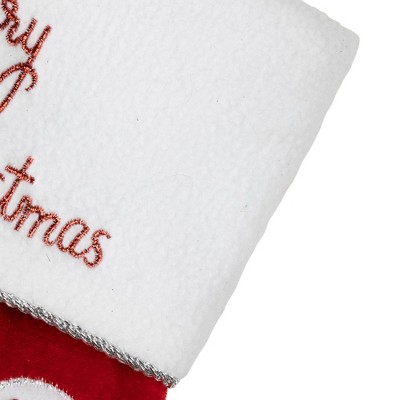 20" Red Velveteen Golf Themed Christmas Stocking with White Cuff