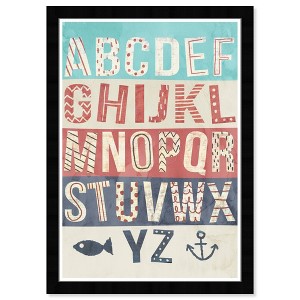 15" x 21" Nauticalphabet Typography and Quotes Framed Art Print - Wynwood Studio: Modern Decor, Black Frame, Vertical Display - 1 of 4