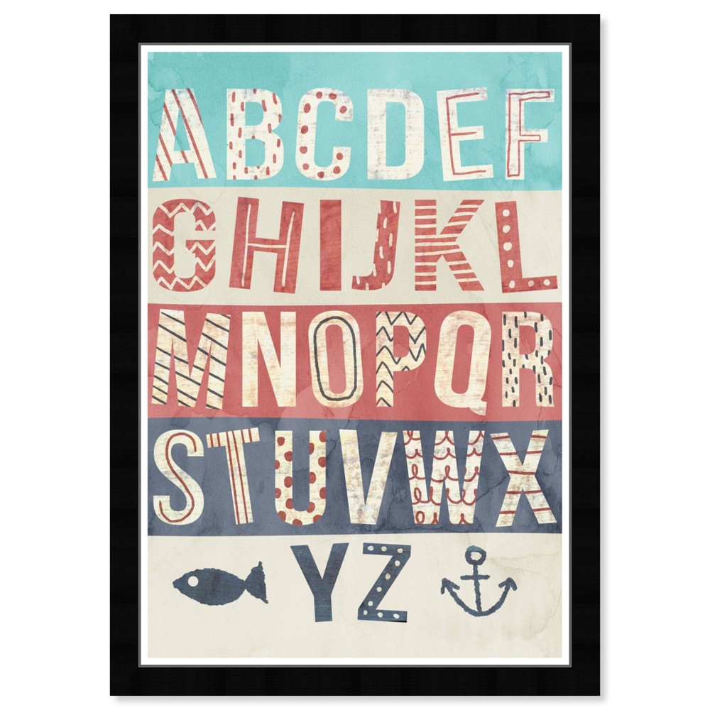 Photos - Other interior and decor 15" x 21" Nauticalphabet Typography and Quotes Framed Art Print - Wynwood