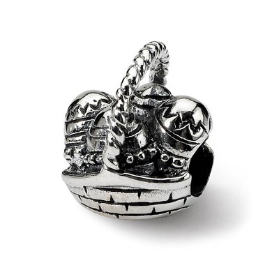 Black Bow Jewelry Sterling Silver Easter Basket Bead Charm