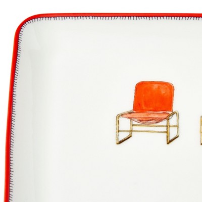 Colorful Ceramic Rectangular Serving Platter Dish