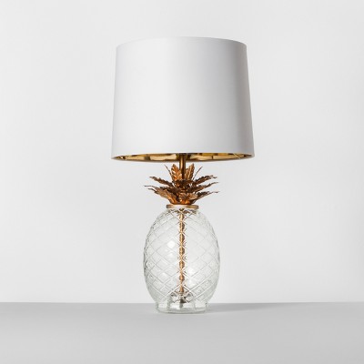 Glass Pineapple Table Lamp Brass 