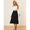 INSPIRE CHIC Women's Chiffon Elastic Waist Ruffle Tiered Flowy Midi Floral Printed Skirts - 2 of 4