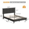 Modern Platform Bed Frame, Linen Upholstered Bed Frame with Adjustable Height Headboard and Strong Wooden Slats, No Box Spring Needed, Noise Free - 3 of 4