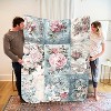Lomsoe Christmas Vintage Floral Patchwork Print Flannel Blanket - All Seasons Soft and Warm Throw Blanket for Bed, Napping, Camping, Travel, Office - 3 of 4