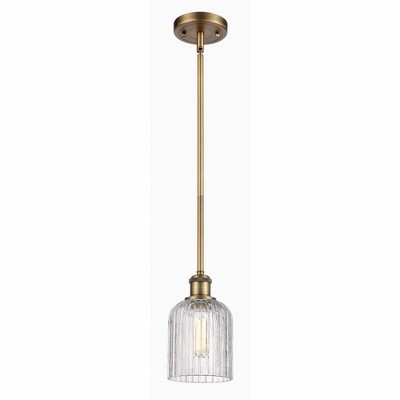 Bridal Veil - 1 Light Stem Hung Mini Pendant In Art Deco Style-9 Inches Tall and 5 Inches Wide