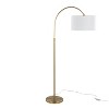 Salon Reader 63" Contemporary Metal Floor Lamp in Gold Metal with White Linen Shade from Grandview Gallery by LumiSource - 3 of 4