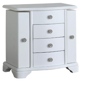 Stufurhome  Snow White Wood Jewelry Box with 3 Drawers and 2 doors - 1 of 4