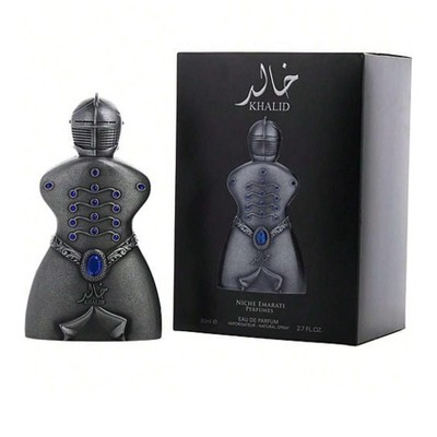Niche Emarati Khalid By Lattafa Unisex Saffron, Labdanum, Patchouli, Cade Oil, Balsam  Eau De Parfum Spray 2.7 Oz