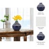 Sagebrook Home 5" Decorative Primeval Ceramic Vase - Contemporary Blue and White Flower Vase for Home, Office Decorative Accent - Easy Gift Idea - 3 of 4