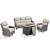 Gymojoy 4 Pieces Outdoor 6 Inch Sofa Swivel Chair with Fire Pit Table - 3 of 4