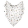 Sweet Jojo Designs Girl Swaddle Baby Blanket Deer Floral Pink Green and White - 2 of 4