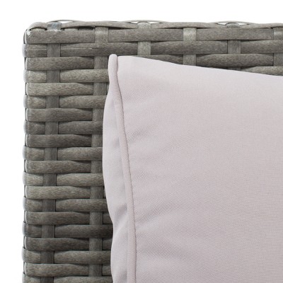 Vellor Gray Wicker 4-Piece Outdoor Patio Set with Cushions