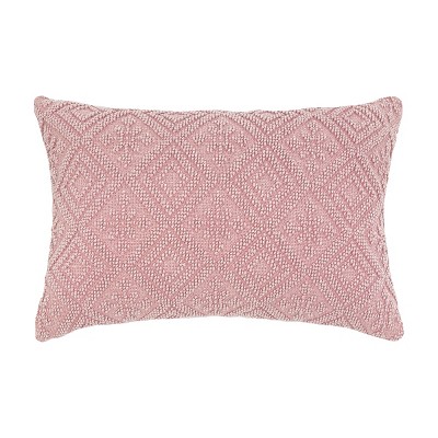 EY Essentials 14" x 22" Ines Geometric Diamond Cotton Decor Throw Pillow