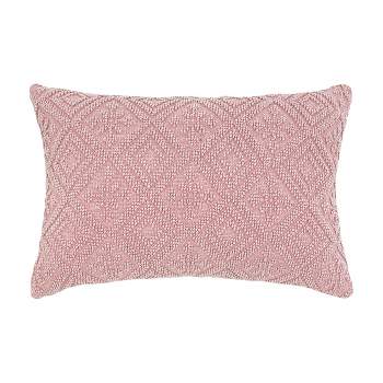 EY Essentials 14" x 22" Ines Geometric Diamond Cotton Decor Throw Pillow