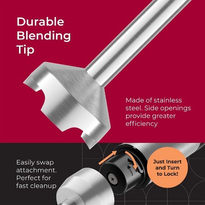 Mueller Living 9-Speed Stainless Steel Immersion Blender with Turbo Mode
