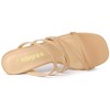 Allegra K Women's Square Toe Crisscross Strap Block Heels Slide Sandals - 4 of 4