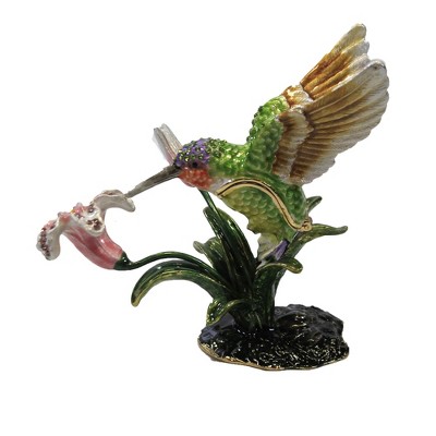 Kubla Craft 3.75 In Hummingbird With Flower Lily  Nectar Bird Figurines