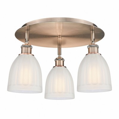 Brookfield - 3 Light Flush Mount In Art Deco Style-9.5 Inches Tall and 17.5 Inches Wide