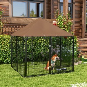 LOVMOR 4.6' x 4.6' x 5' Puppy Play Pen with Canopy - 1 of 4