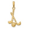 Black Bow Jewelry 14k Yellow Gold 3D Golf Clubs and Ball Pendant - 3 of 4