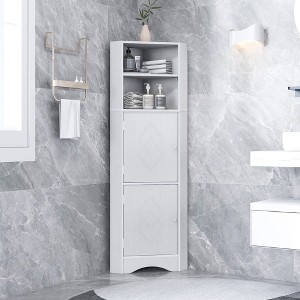 NicBex Bathroom Storage Cabinet,Floor Coner Cabinet with Doors and Adjustable Shelves for Bathroom - 1 of 4