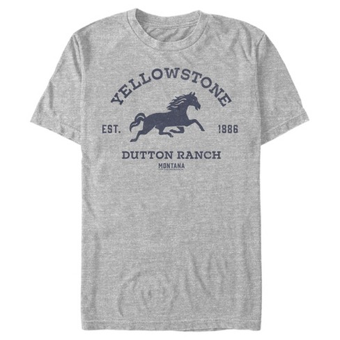 Men's Yellowstone Blue Horse Dutton Ranch Montana Est. 1886 T-shirt ...