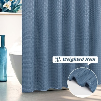 LunaLulinlk Thick Luxury Waffle Shower Curtain, 72"x 72" , Moonlight Blue