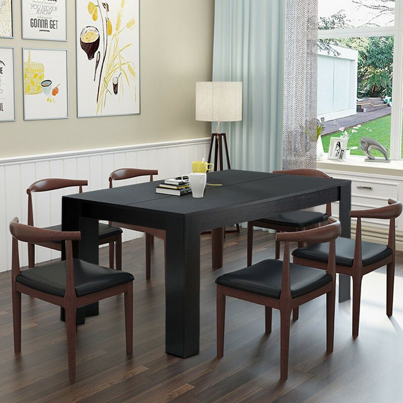 Costway 63'' Dining Table Rectangular Modern Kitchen Table For 6 People Home Furniture, 2 of 13