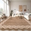 Washable Modern Scalloped Rug Non Slip Low Pile Rug Soft Contemporary Floor Cover Foldable Indoor Carpet for Living Room Bedroom Playroom Nursery - 3 of 4