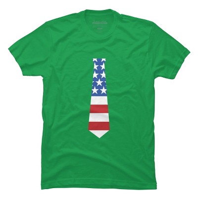 Men's Design By Humans Fourth Of July Simple American Flag Tie By FreshDressedTees T-Shirt
