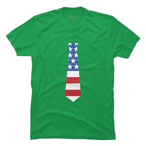 Men's Design By Humans Fourth Of July Simple American Flag Tie By FreshDressedTees T-Shirt - 1 of 2