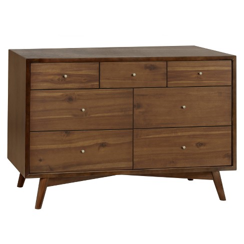 Babyletto Palma 7 Drawer Assembled Double Dresser Natural Walnut