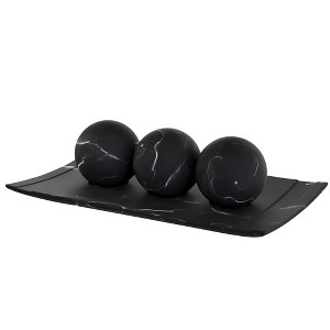 Creative Scents Matte Black Home Decor Tray and Orb Set - 1 of 4