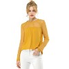 INSPIRE CHIC Women's Elegant Lace Sleeve Scalloped Trim Summer Casual Chiffon Blouse - 3 of 4