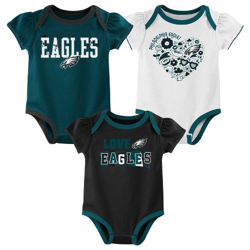 NFL Philadelphia Eagles Infant Girls' 3pk White Bodysuit - image 1 of 4