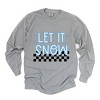 Simply Sage Market Let It Snow Checkered Garment Dyed Long Sleeve - L - Grey - 2 of 4