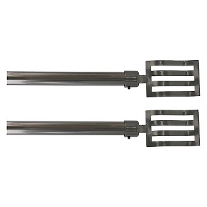 Evideco French Home Goods Adjustable Single Curtain Rod - Available in 1 or 2 Sets, Various Finishes - 1 of 4