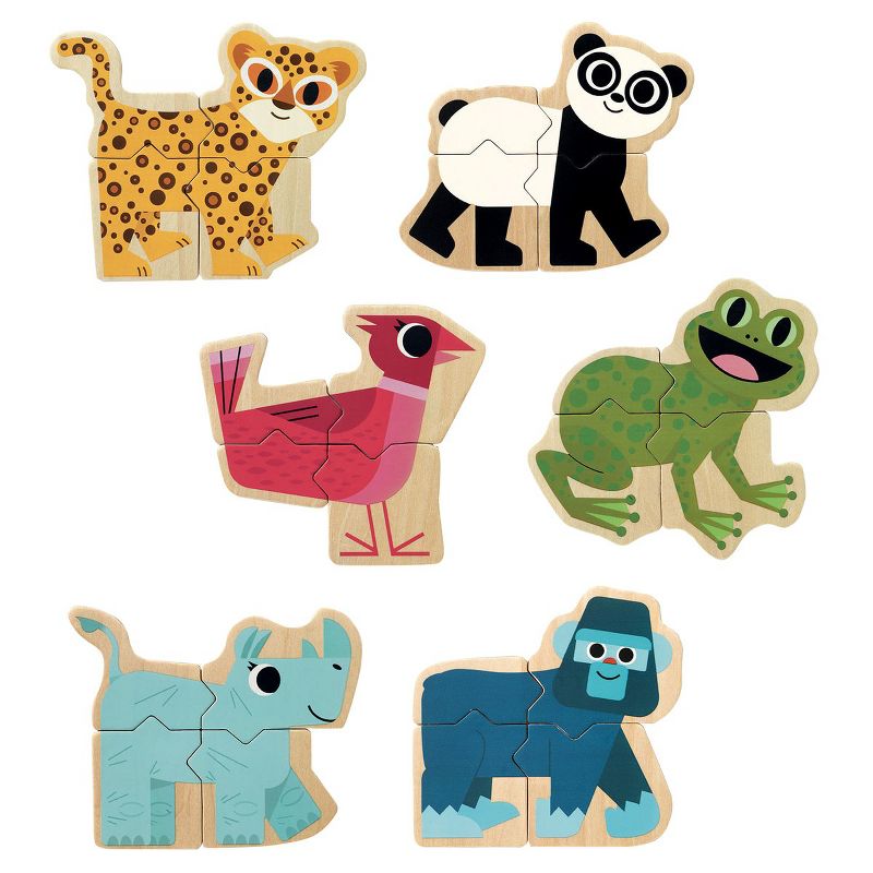 Djeco Magnetic Animal Puzzle Set - 14 Silly Animal Puzzles, 3 of 5