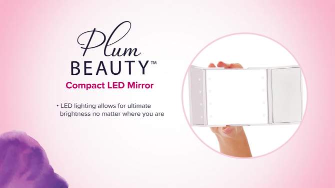 Plum Beauty Compact LED Mirror, 2 of 9, play video