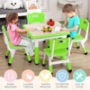 Kids Table and Chairs Set, Graffiti Desktop Plastic Children Art Table, Height Adjustable Toddler Table and Chair Set for Kids Ages 3-10 - 2 of 4