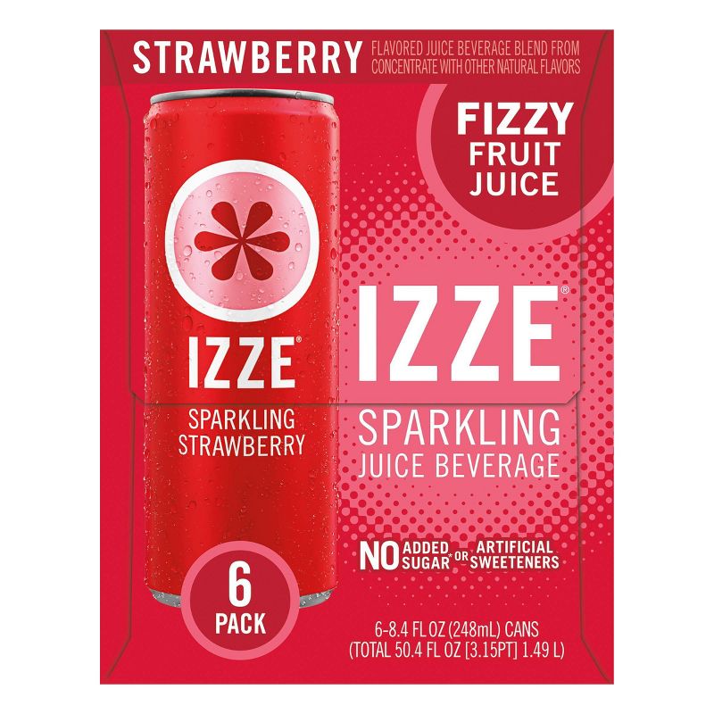 IZZE Strawberry Sparkling Juice - 6pk/8.4 fl oz Cans, 3 of 5