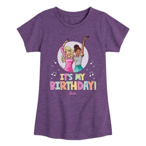 Girls' - Barbie - Its My Birthday Fitted Short Sleeve Graphic T-Shirt - 1 of 3
